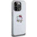 Apple iPhone 15 Pro Max (6.7) Kılıf Hello Kitty Orjinal Lisanslı Magsafe Şarj Özellikli Baskı Logolu Uyuyan Kitty Deri Kapak - Gümüş
