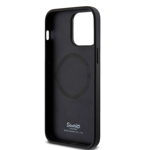 Apple iPhone 15 Pro Max (6.7) Kılıf Hello Kitty Orjinal Lisanslı Magsafe Şarj Özellikli Kitty Head Deri Kapak - Gold