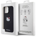 Apple iPhone 15 Pro Max (6.7) Kılıf Hello Kitty Orjinal Lisanslı Magsafe Şarj Özellikli Kitty Head Deri Kapak - Gold