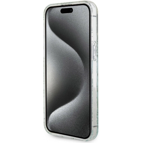 Apple iPhone 15 Pro Max (6.7) Kılıf Hello Kitty Orjinal Lisanslı Renk Geçişli Elektroplating Kaplama Kitty Head Desenli Kapak - Mavi