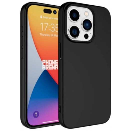 Apple iPhone 15 Pro Max (6.7) Kılıf İçi Kadife Mat Mara Lansman Silikon Kapak  - Siyah