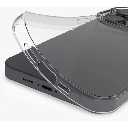 Apple iPhone 15 Pro Max (6.7) Kılıf Kamera Korumalı Esnek Silikon Kapak - Şeffaf