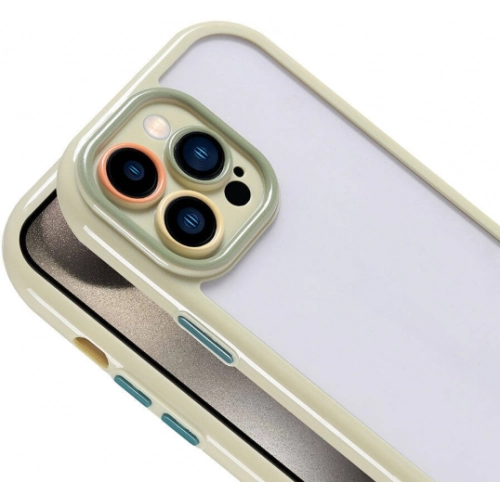 Apple iPhone 15 Pro Max (6.7) Kılıf Kamera Korumalı Renkli Kenar ve Çerçeve Tasarımlı Vitamin Kapak - Siyah