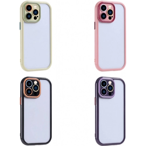 Apple iPhone 15 Pro Max (6.7) Kılıf Kamera Korumalı Renkli Kenar ve Çerçeve Tasarımlı Vitamin Kapak - Siyah