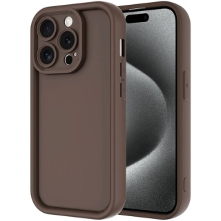 Apple iPhone 15 Pro Max (6.7) ile Uyumlu Kılıf Kamera Korumalı Silikon Ananas Kapak - Kahve