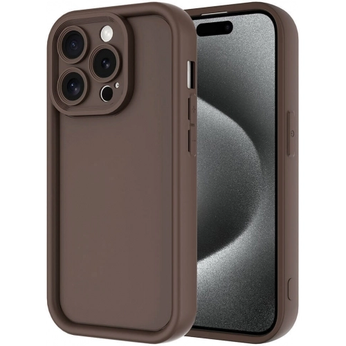 Apple iPhone 15 Pro Max (6.7) ile Uyumlu Kılıf Kamera Korumalı Silikon Ananas Kapak - Kahve