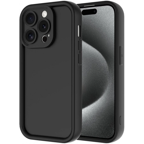 Apple iPhone 15 Pro Max (6.7) ile Uyumlu Kılıf Kamera Korumalı Silikon Ananas Kapak - Siyah