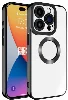 Apple iPhone 15 Pro Max (6.7) Kılıf Kamera Korumalı Silikon Logo Açık Omega Kapak - Siyah