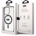 Apple iPhone 15 Pro Max (6.7) Kılıf Karl Lagerfeld Magsafe Şarj Özellikli IML Karl Orjinal Lisanslı Kapak - Şeffaf