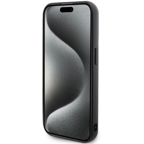 Apple iPhone 15 Pro Max (6.7) Kılıf Karl Lagerfeld Silikon 3D K&C Logo Orjinal Lisanslı Kapak - Siyah