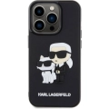 Apple iPhone 15 Pro Max (6.7) Kılıf Karl Lagerfeld Silikon 3D K&C Logo Orjinal Lisanslı Kapak - Siyah