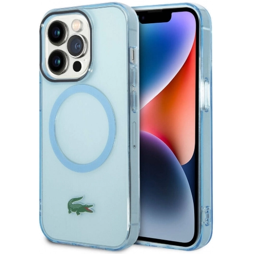 Apple iPhone 15 Pro Max (6.7) Kılıf Lacoste Orjinal Lisanslı Magsafe Şarj Özellikli Transparan Timsah Logo Baskılı Kapak - Siyah