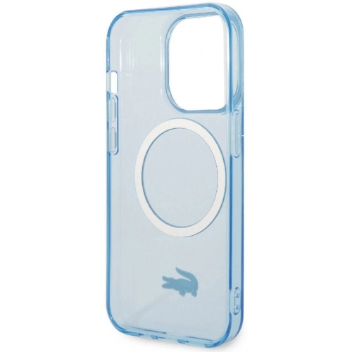 Apple iPhone 15 Pro Max (6.7) Kılıf Lacoste Orjinal Lisanslı Magsafe Şarj Özellikli Transparan Timsah Logo Baskılı Kapak - Siyah