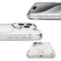 Apple iPhone 15 Pro Max (6.7) Kılıf MagSafe Özellikli Standlı TPU Kenarları Esnek T-Max Kapak - Şeffaf