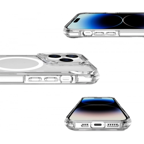 Apple iPhone 15 Pro Max (6.7) Kılıf MagSafe Özellikli TPU Kenarları Esnek T-Max Kapak - Şeffaf