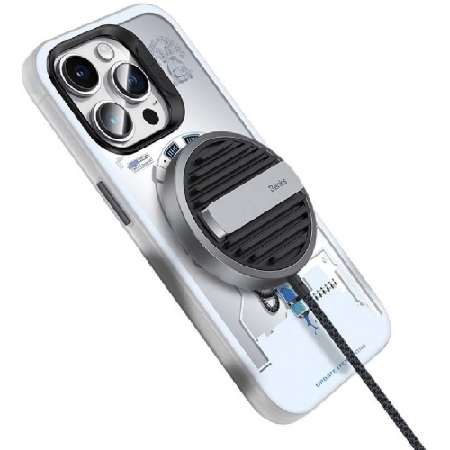 Apple iPhone 15 Pro Max (6.7) Kılıf Magsafe Şarj Özellikli Benks Bunny Explore Kapak - Beyaz