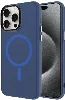 Apple iPhone 15 Pro Max (6.7) Kılıf Magsafe Şarj Özellikli Buzlu Transparan C-Pro Sert Kapak - Koyu Gri
