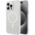 Apple iPhone 15 Pro Max (6.7) Kılıf Magsafe Şarj Özellikli Buzlu Transparan C-Pro Sert Kapak - Şeffaf