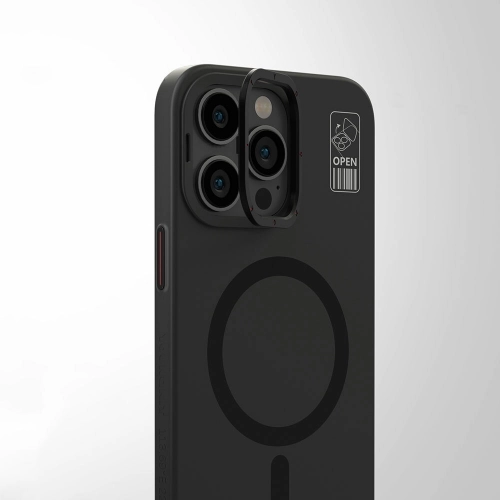 Apple iPhone 15 Pro Max (6.7) Kılıf Magsafe Şarj Özellikli Standlı YoungKit Hermit Bracket Serisi Kapak - Beyaz