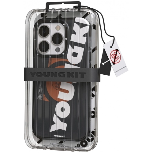 Apple iPhone 15 Pro Max (6.7) Kılıf Magsafe Şarj Özellikli Youngkit Binfen Serisi Yazı Temalı Kapak - Siyah