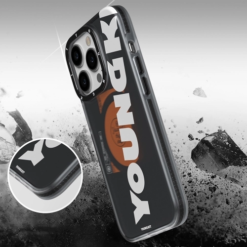 Apple iPhone 15 Pro Max (6.7) Kılıf Magsafe Şarj Özellikli Youngkit Binfen Serisi Yazı Temalı Kapak - Yeşil