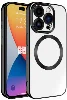 Apple iPhone 15 Pro Max (6.7) Kılıf Magsafe Wireless Şarj Özellikli Zore Setro Silikon - Siyah