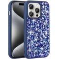 Apple iPhone 15 Pro Max (6.7) Kılıf Parlak Taşlı Tasarım Zore Linea Kapak - Lacivert