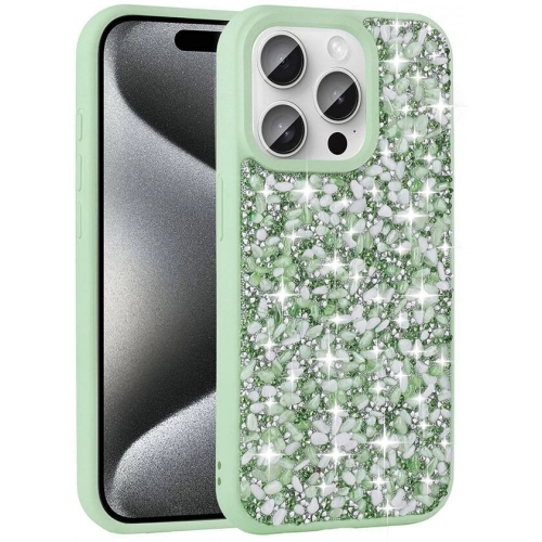 Apple iPhone 15 Pro Max (6.7) Kılıf Parlak Taşlı Tasarım Zore Linea Kapak - Siyah