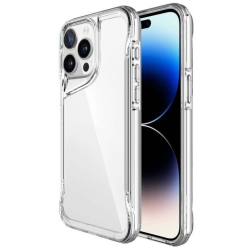 Apple iPhone 15 Pro Max (6.7) Kılıf Şeffaf TPU Kenarları Esnek Crystal T-Max Kapak - Şeffaf