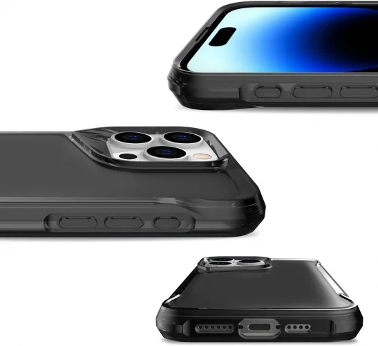 Apple iPhone 15 Pro Max (6.7) Kılıf Şeffaf TPU Kenarları Esnek Crystal T-Max Kapak - Şeffaf