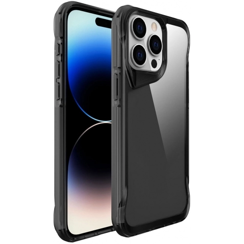 Apple iPhone 15 Pro Max (6.7) Kılıf Şeffaf TPU Kenarları Esnek Crystal T-Max Kapak - Siyah