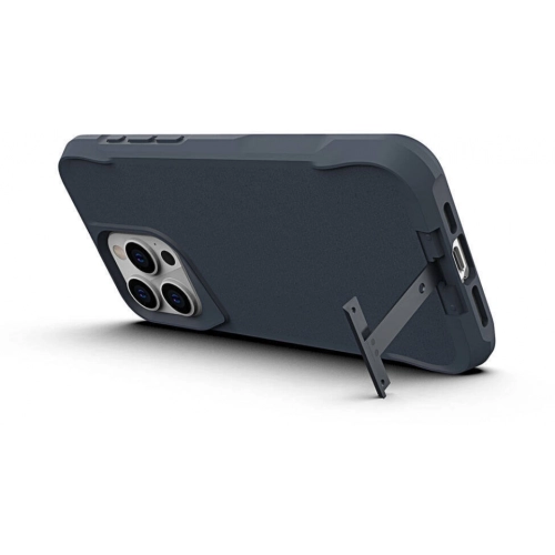 Apple iPhone 15 Pro Max (6.7) Kılıf Standlı TPU Kenarları Esnek Mat T-Max Kapak - Gri