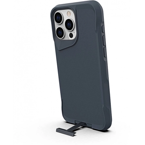 Apple iPhone 15 Pro Max (6.7) Kılıf Standlı TPU Kenarları Esnek Mat T-Max Kapak - Gri