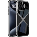 Apple iPhone 15 Pro Max (6.7) Kılıf Ultra İnce Kamera Korumalı PC + Deri Arka Yüzey X-Pro Kapak  - Siyah