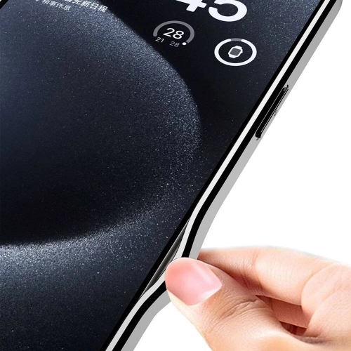 Apple iPhone 15 Pro Max (6.7) Kılıf Ultra İnce Kamera Korumalı PC + Deri Arka Yüzey X-Pro Kapak - Titanyum-Gri