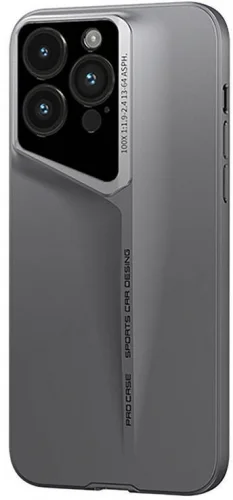 Apple iPhone 15 Pro Max (6.7) Kılıf Ultra İnce Kameralı Korumalı Sert Rubber Procase Kapak - Titanyum-Gri