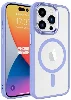 Apple iPhone 15 Pro Max (6.7) Kılıf Wireless Şarj Özellikli Zore Krom Magsafe Silikon Kapak - Lila