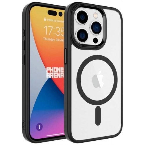 Apple iPhone 15 Pro Max (6.7) Kılıf Wireless Şarj Özellikli Zore Krom Magsafe Silikon Kapak - Mavi