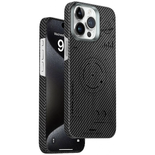 Apple iPhone 15 Pro Max (6.7) Kılıf Wiwu HHX-016 Karbon Fiber 600D Mars Kevlar Kapak - Siyah