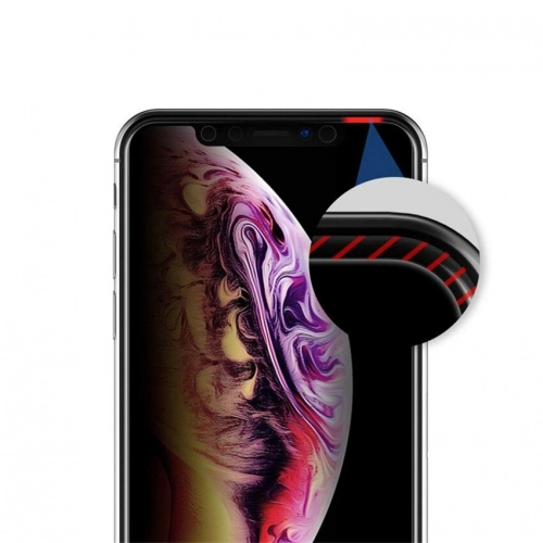 Apple iPhone 15 Pro Max (6.7) Kırılmaz Cam 5D Ekran Koruyucu Karartmalı Hayalet Cam Privacy Tam Kapatan - Siyah