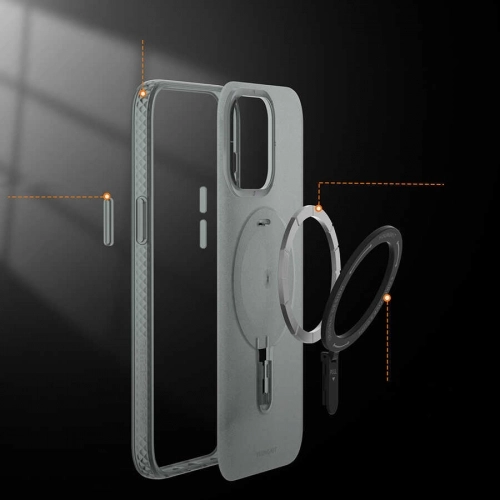 Apple iPhone 15 Pro Max (6.7) Magsafe Şarj Özellikli Youngkit Rock Serisi Kapak - Beyaz