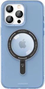 Apple iPhone 15 Pro Max (6.7) Magsafe Şarj Özellikli Youngkit Rock Serisi Kapak - Mavi