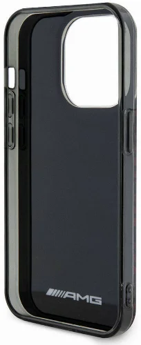 Apple iPhone 15 Pro Max (6.7) Kılıf AMG Orjinal Lisanslı Çift Katmanlı Büyük Logolu Dörtgen Şerit Desenli Kapak - Siyah