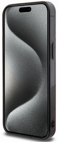 Apple iPhone 15 Pro Max (6.7) Kılıf AMG Orjinal Lisanslı Çift Katmanlı Dörtgen Desenli Kapak - Siyah