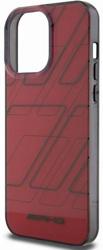 Apple iPhone 15 Pro Max (6.7) Kılıf AMG Orjinal Lisanslı Çift Katmanlı Dörtgen Desenli Kapak - Kırmızı