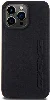 Apple iPhone 15 Pro Max (6.7) Kılıf AMG Orjinal Lisanslı Magsafe Şarj Özellikli Deri Sıcak Damgalı Kapak - Siyah
