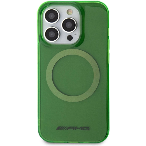 Apple iPhone 15 Pro Max (6.7) Kılıf AMG Orjinal Lisanslı Magsafe Şarj Özellikli Transparan Kapak - Yeşil