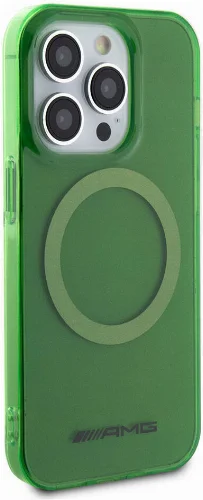 Apple iPhone 15 Pro Max (6.7) Kılıf AMG Orjinal Lisanslı Magsafe Şarj Özellikli Transparan Kapak - Yeşil