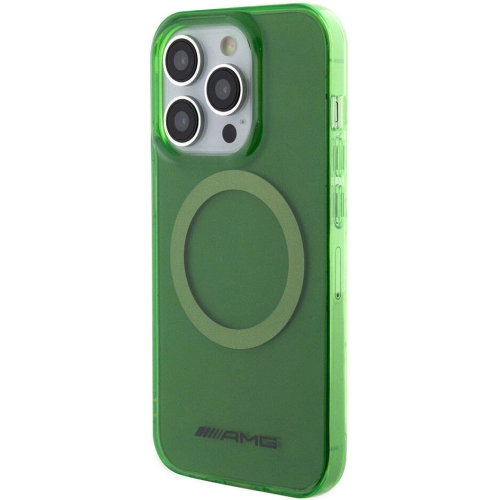 Apple iPhone 15 Pro Max (6.7) Kılıf AMG Orjinal Lisanslı Magsafe Şarj Özellikli Transparan Kapak - Sarı