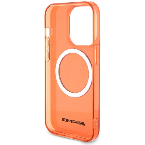 Apple iPhone 15 Pro Max (6.7) Kılıf AMG Orjinal Lisanslı Magsafe Şarj Özellikli Transparan Kapak - Turuncu